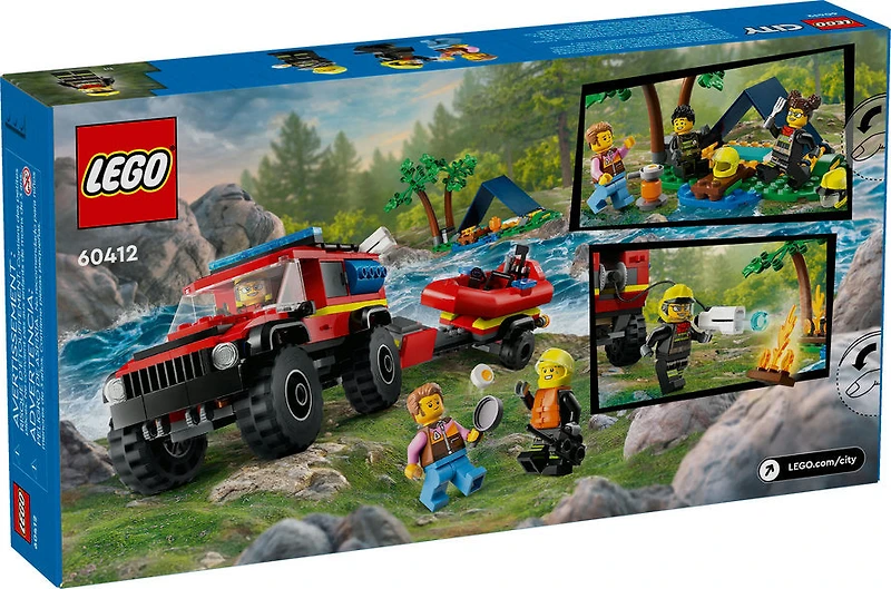 LEGO 4x4 Fire Truck with Rescue Boat