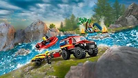 LEGO 4x4 Fire Truck with Rescue Boat