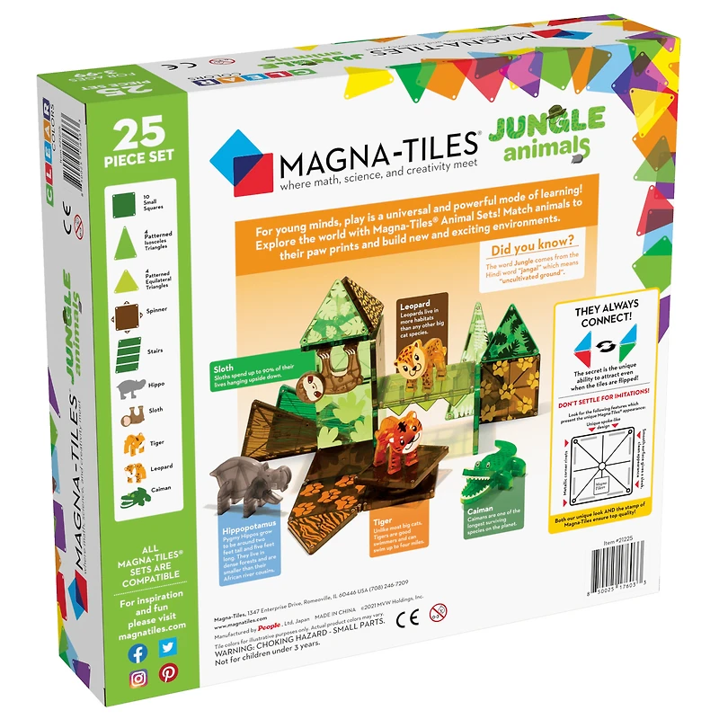 Magna-Tiles Jungle Animals 25 Piece Set