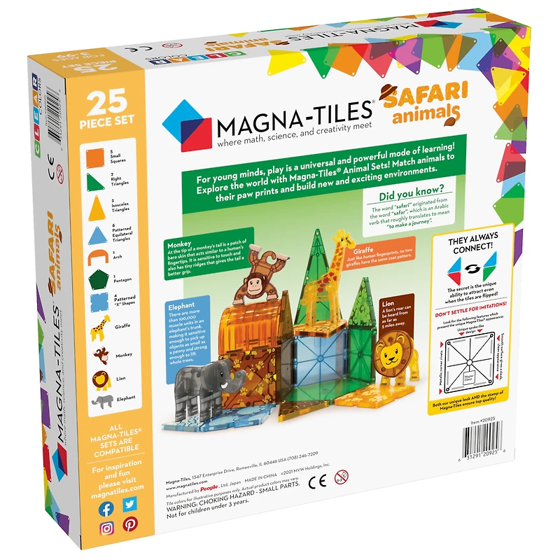 Magna-Tiles Safari Animals 25 Piece set