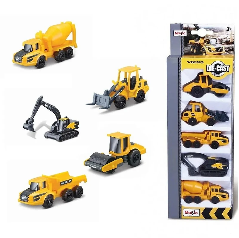 Mini Work Machines 1:64 Volvo Construction 3" 5 Pack