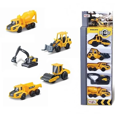 Mini Work Machines 1:64 Volvo Construction 3" 5 Pack