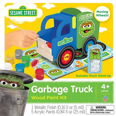 Classic Wood Paint Kit - Sesame Street Garbage Truck