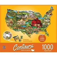 Contours - America the Beautiful - 1000 Piece Shaped Puzzle