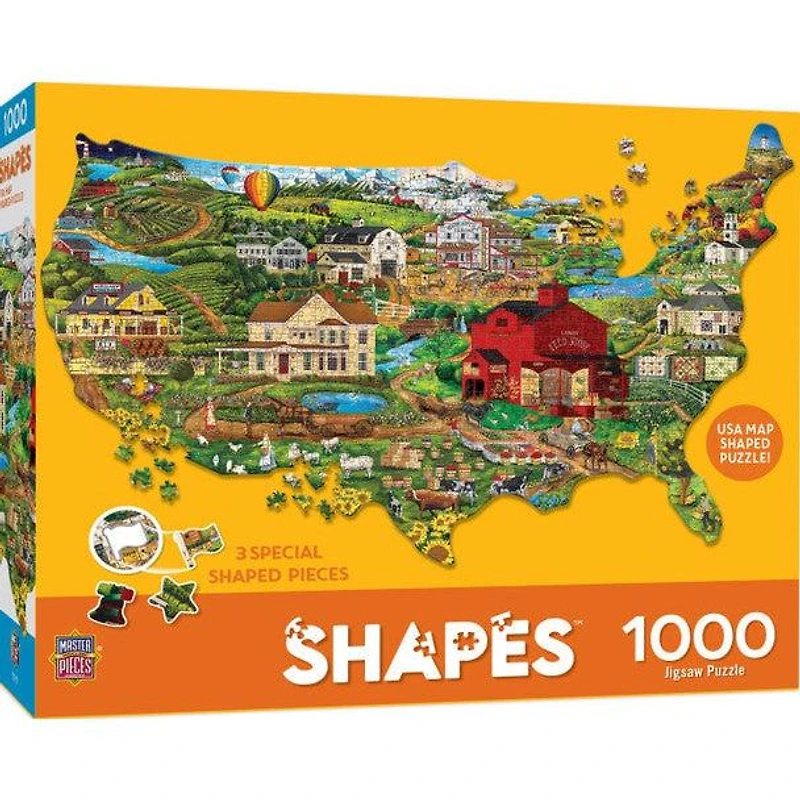 Contours - America the Beautiful - 1000 Piece Shaped Puzzle