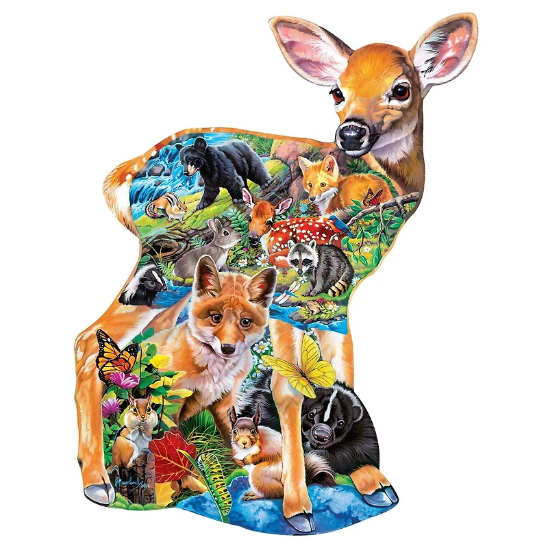 Contours - Fawn Friends - 500 Piece Shaped Puzzle