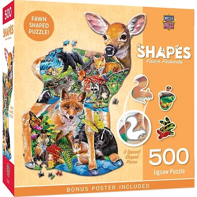 Contours - Fawn Friends - 500 Piece Shaped Puzzle