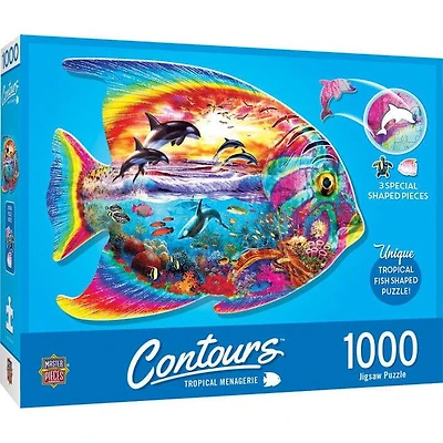 Contours - Tropical Menagerie - 1000 Piece Shaped Puzzle