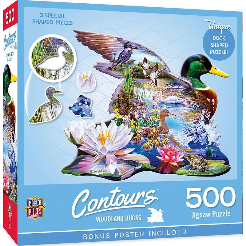 Contours - Woodland Ducks - 500 Piece Shaped Puzzle