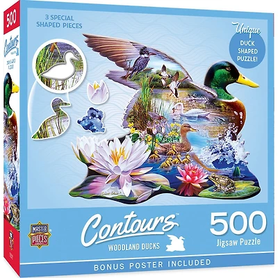 Contours - Woodland Ducks - 500 Piece Shaped Puzzle
