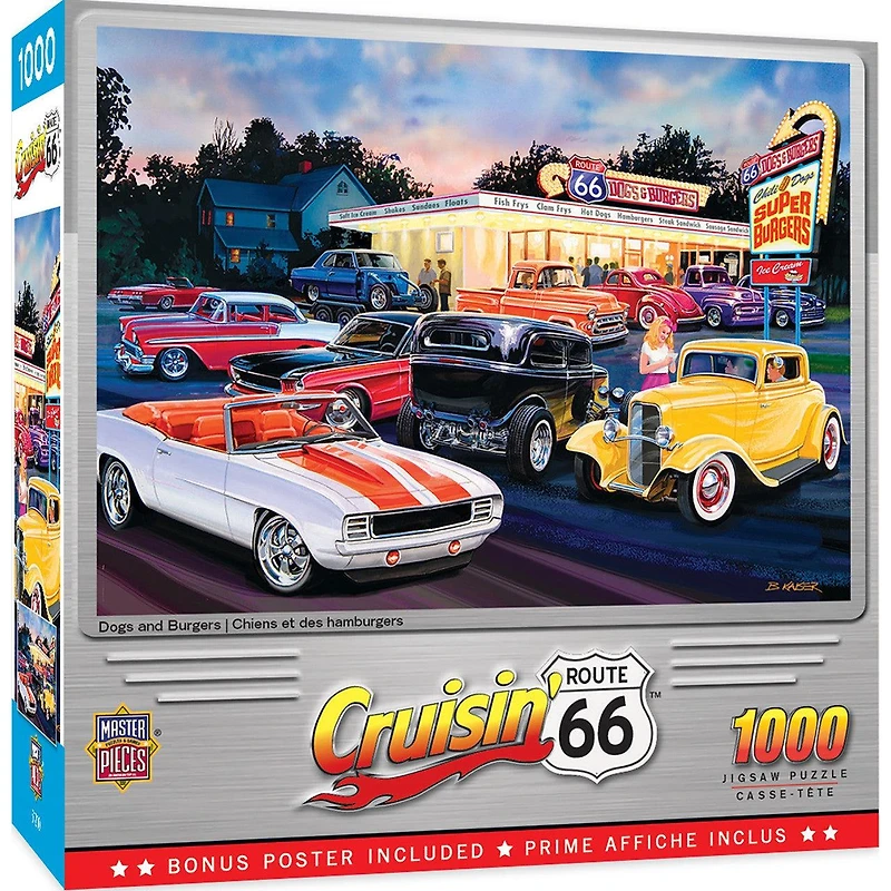 Cruisin‘ Route 66 - Dogs & Burgers - 1000 Piece Puzzle