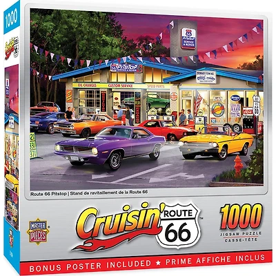 Cruisin‘ Route 66 - Route 66 Pitstop  - 1000 Piece Puzzle