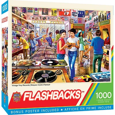 Flashbacks - Vintage Vinyl Records - 1000 Piece Puzzle