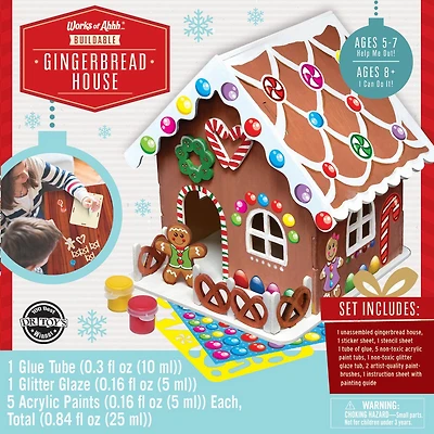 Holiday Buildable Wood Paint Kit - Gingerbread House