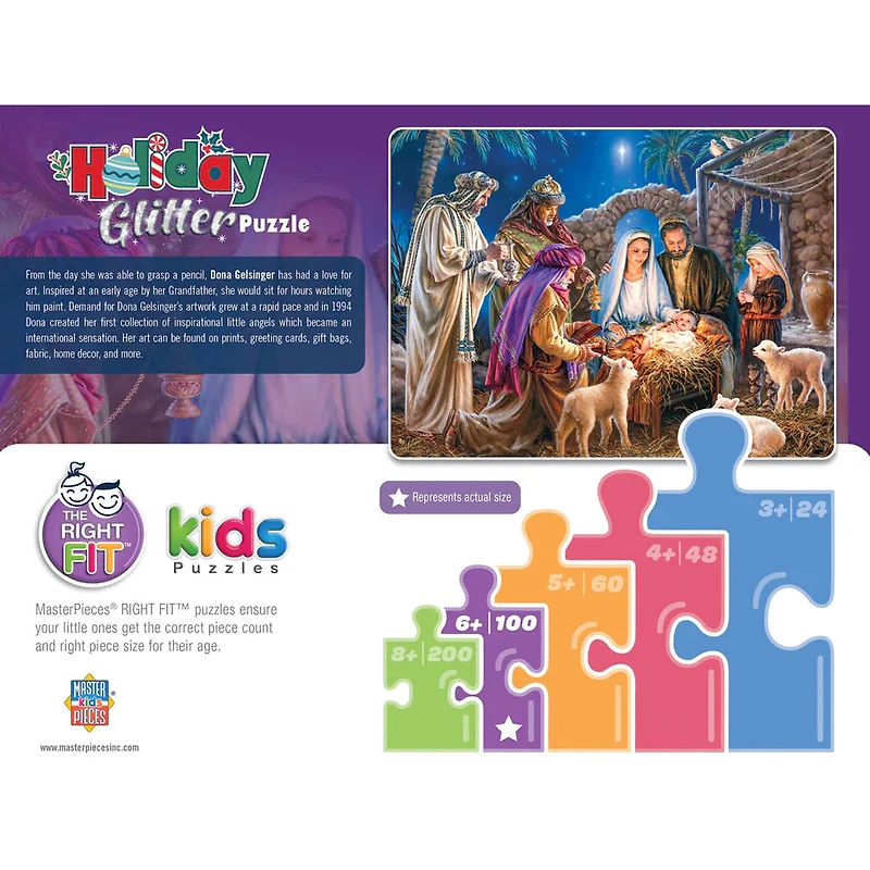Holiday - Christ is Born - 100 Piece Glitter Puzzle