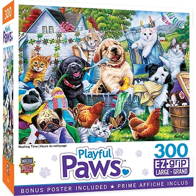 Playful Paws - Washing Time - 300 Piece EzGrip Puzzle