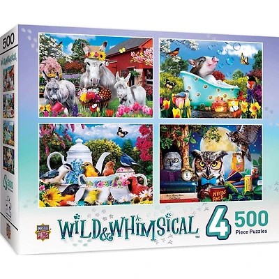 Wild & Whimsical - 4-Pack - 500 Piece Puzzles