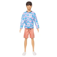 Barbie Ken Fashionistas Doll #219 - Heart Sweater/Peach Trunks