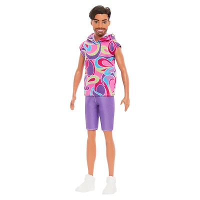 Barbie Ken Fashionistas Doll #227 - Pink Pattern Hoodie/Purple Shorts