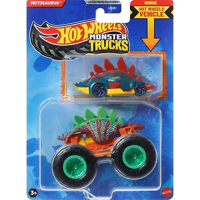 HOT WHEELS Monster Truck plus Car - Motosaurus