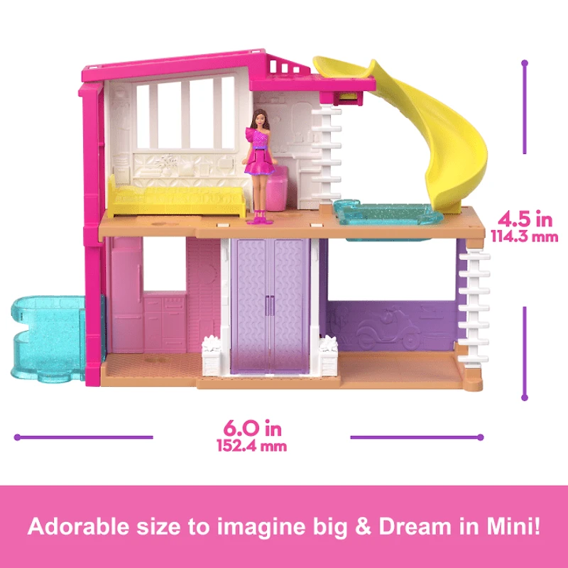Mini Barbieland Doll And Accessories - House with Yellow Slide