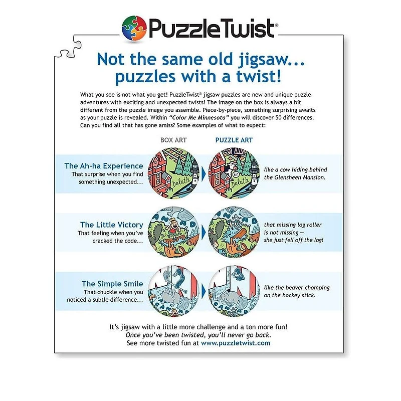 Puzzle Twist - Color Me Minnesota - 1,000 Piece Puzzle