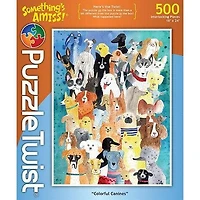 Puzzle Twist - Colorful Canines - 500 Piece Puzzle