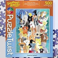Puzzle Twist - Colorful Canines - 500 Piece Puzzle