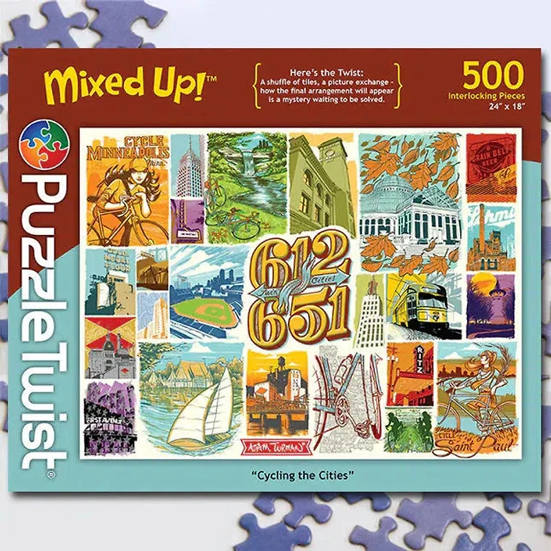 Puzzle Twist - Cycling The Cities - 500 Piece Puzzle