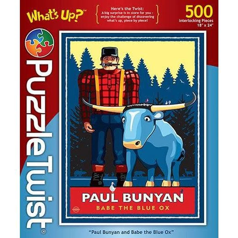 Puzzle Twist - Paul Bunyan & Babe The Blue Ox - 500 Piece Puzzle