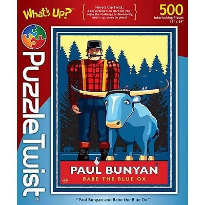 Puzzle Twist - Paul Bunyan & Babe The Blue Ox - 500 Piece Puzzle