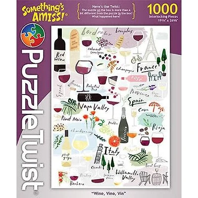 Puzzle Twist - Wine, Vino, Vin- 1,000 Piece Puzzle