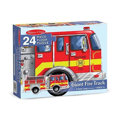 Giant Fire Truck Floor Puzzle - 24 Pieces