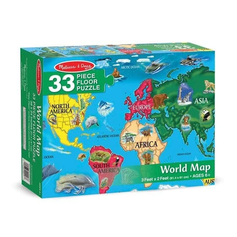World Map Floor Puzzle - 33 Pieces