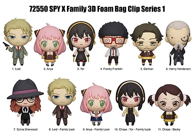 3D Foam Collectible Bag Clips - Spy X Series 1