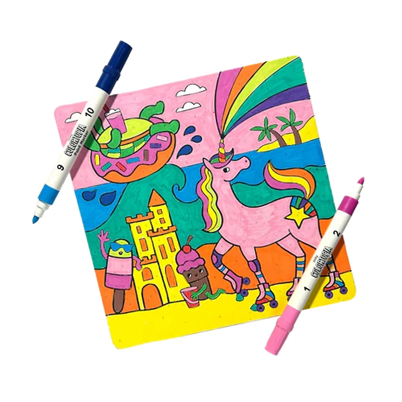 Colortopia Color By Number Paint Marker Kit - Unicorn Friends