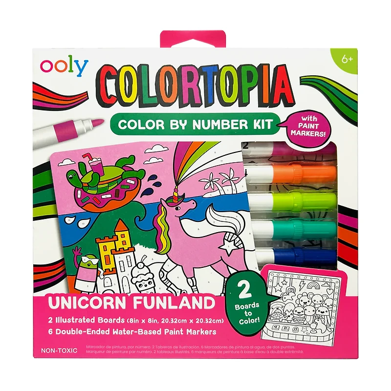 Colortopia Color By Number Paint Marker Kit - Unicorn Friends