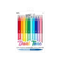 Dual Tone Double Ended Brush Markers - Set of 12