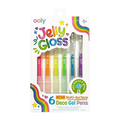 Jelly Gloss Neon Multi-Surface Deco Gel Pens - Set of 6