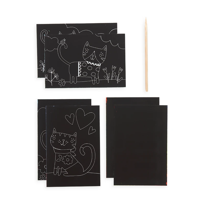Mini Kit Scratch and Scribble Scratch Art Kit - Cutie Cats