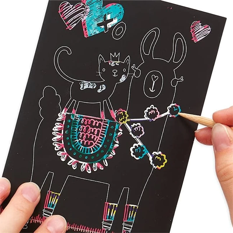 Mini Kit Scratch and Scribble Scratch Art Kit - Funtastic Friends