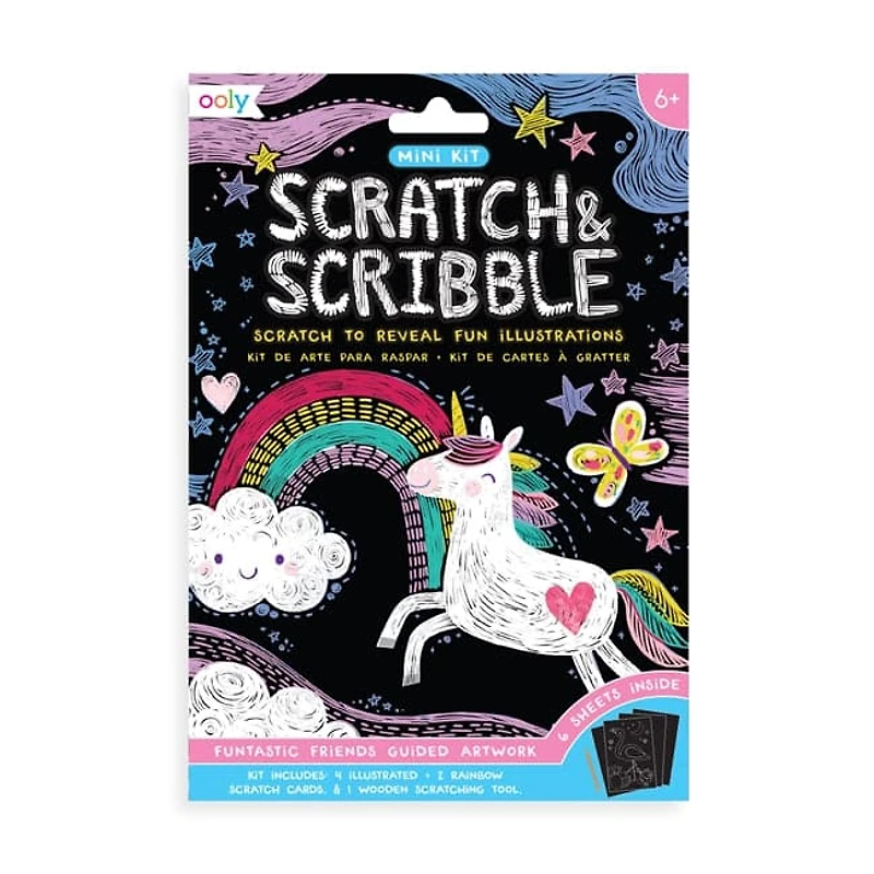 Mini Kit Scratch and Scribble Scratch Art Kit - Funtastic Friends