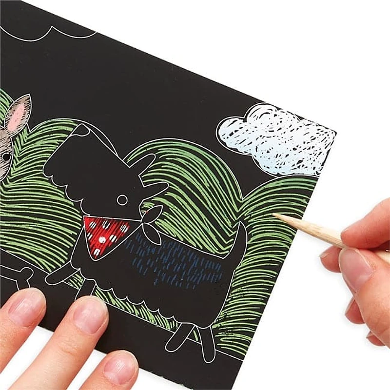 Mini Kit Scratch and Scribble Scratch Art Kit - Playful Pups