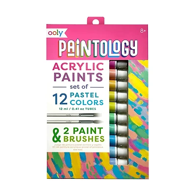 Paintology Acrylic Paints Set - Pastel Colors - Set of 12