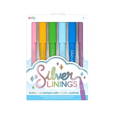 Silver Linings Silver Ink Markers Set Of 6