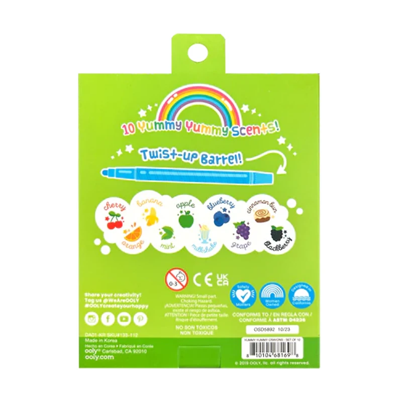 Yummy Yummy Scented Twist-Up Crayons - Set of 10