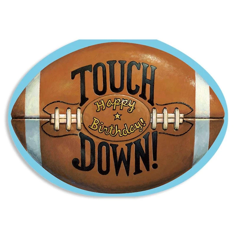 Football Die Cut Birthday Card