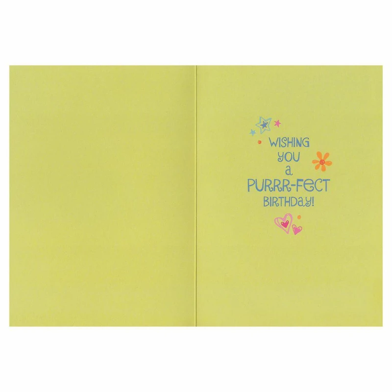 Glitter Kitty Doodle Birthday Card