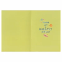 Glitter Kitty Doodle Birthday Card