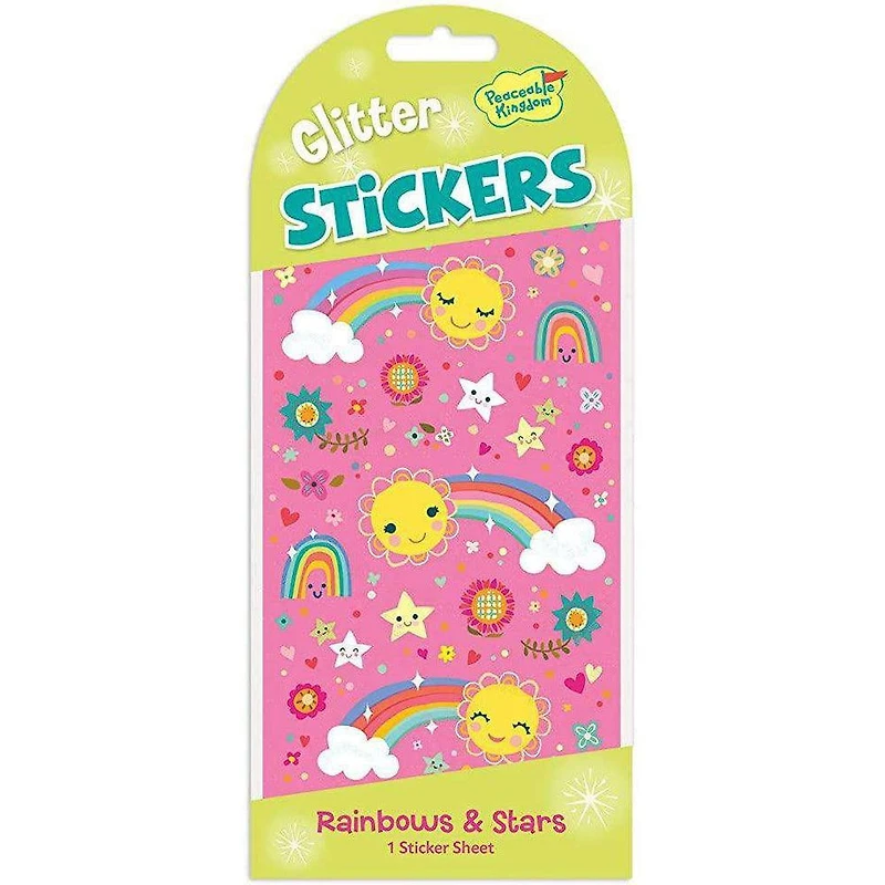 Glitter Sticker Pack - Rainbow & Stars
